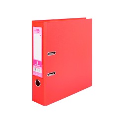 CLASSEUR LEVIER LIDERPAPEL A4 DOCUMENTA CARTON REMBORDÉ 1,9MM DOS 75MM RADO MÉTALLIQUE COLORIS ROUGE