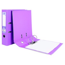 CLASSEUR LEVIER LIDERPAPEL A4 DOCUMENTA CARTON REMBORDÉ 1,9MM DOS 75MM RADO MÉTALLIQUE COLORIS LILAS