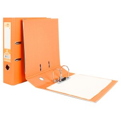 CLASSEUR LEVIER LIDERPAPEL A4 DOCUMENTA CARTON REMBORDÉ 1,9MM DOS 75MM RADO MÉTALLIQUE COLORIS ORANGE
