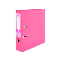 CLASSEUR LEVIER LIDERPAPEL A4 DOCUMENTA CARTON REMBORDÉ 1,9MM DOS 75MM RADO MÉTALLIQUE COLORIS ROSE