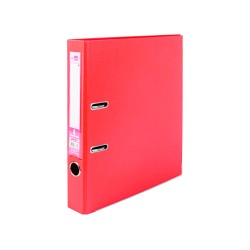 CLASSEUR LEVIER LIDERPAPEL A4 DOCUMENTA CARTON REMBORDÉ 1,9MM DOS 52MM RADO MÉTALLIQUE COLORIS ROUGE