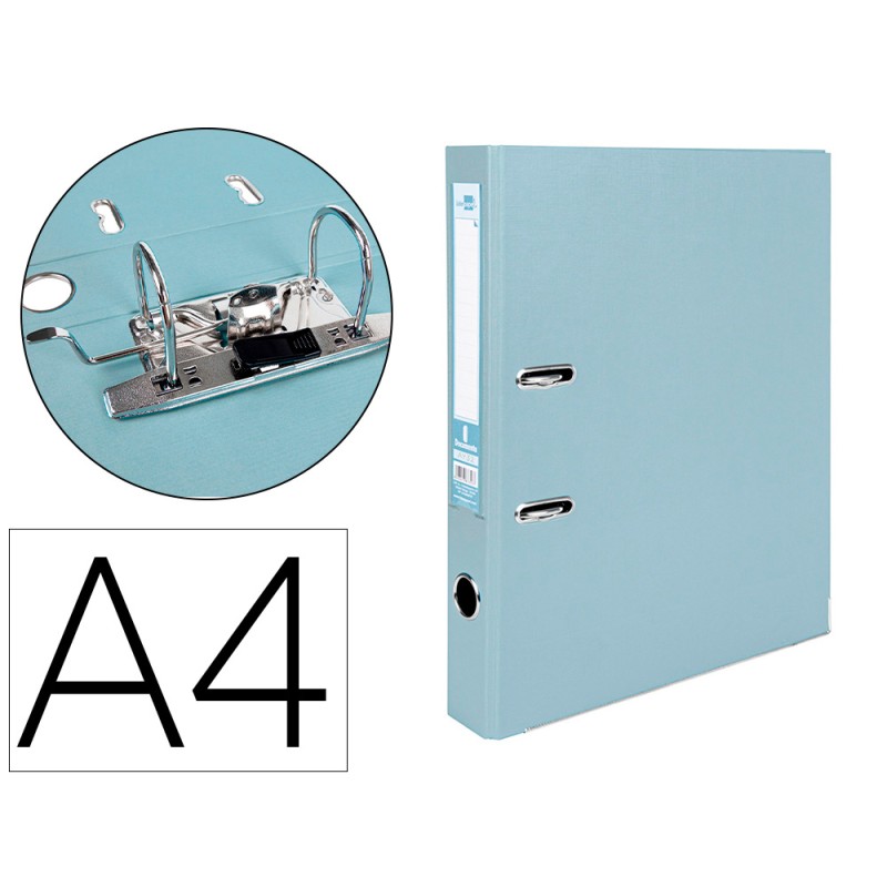 CLASSEUR LEVIER LIDERPAPEL A4 DOCUMENTA CARTON REMBORDÉ 1,9MM DOS 52MM RADO MÉTALLIQUE COLORIS GRIS