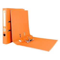CLASSEUR LEVIER LIDERPAPEL A4 DOCUMENTA CARTON REMBORDÉ 1,9MM DOS 52MM RADO MÉTALLIQUE COLORIS ORANGE