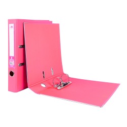 CLASSEUR LEVIER LIDERPAPEL A4 DOCUMENTA CARTON REMBORDÉ 1,9MM DOS 52MM RADO MÉTALLIQUE COLORIS ROSE