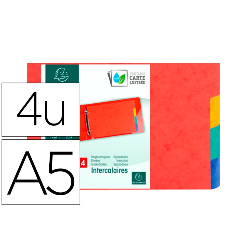INTERCALAIRES POUR FICHES BRISTOL A5 148X210MM 4        POSITIONS