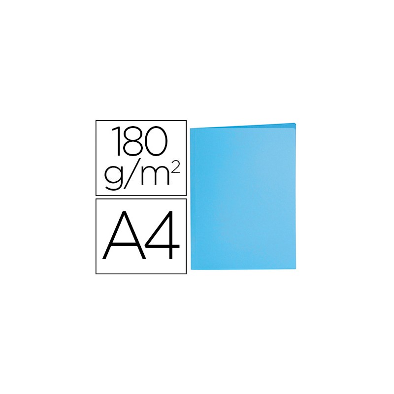 SOUS-CHEMISE LIDERPAPEL PAPIER CARTONNE 180G/M2 310X230MM DOCUMENT A4 COLORIS BLEU PASTEL
