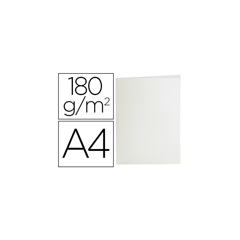 SOUS-CHEMISE LIDERPAPEL PAPIER CARTONNE 180G/M2 310X230MM DOCUMENT A4 COLORIS BLANC