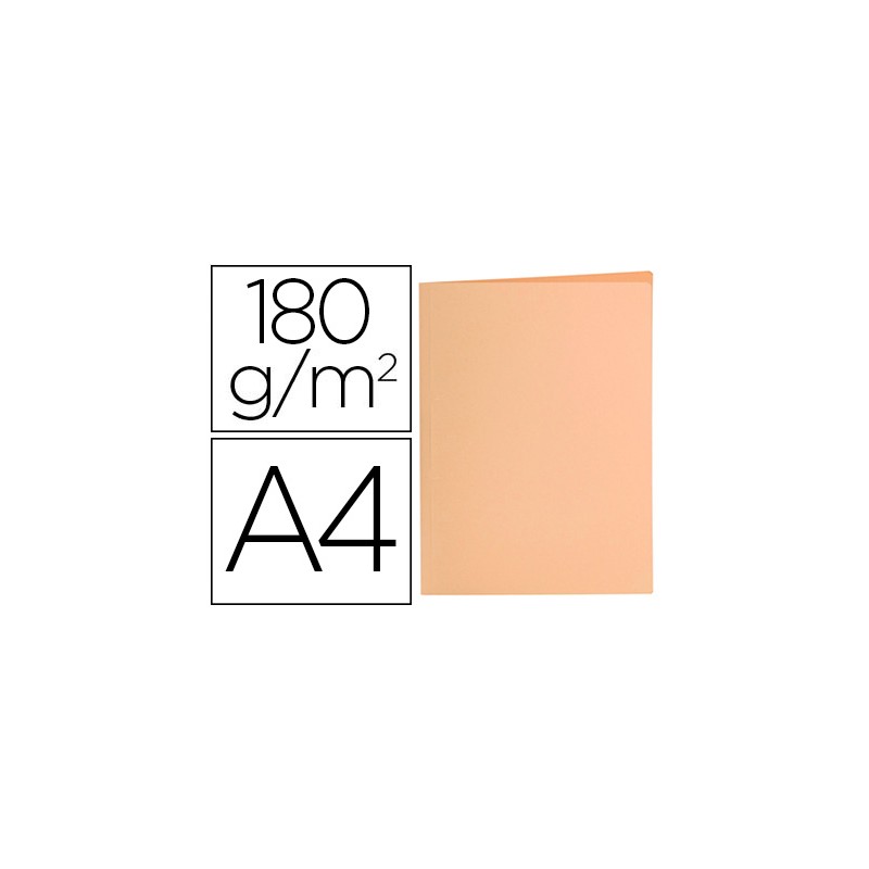 SOUS-CHEMISE LIDERPAPEL PAPIER CARTONNE 180G/M2 310X230MM DOCUMENT A4 COLORIS ORANGE PASTEL