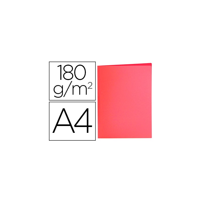 SOUS-CHEMISE LIDERPAPEL PAPIER CARTONNE 180G/M2 310X230MM DOCUMENT A4 COLORIS ROUGE PASTEL