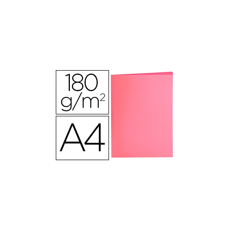 SOUS-CHEMISE LIDERPAPEL PAPIER CARTONNE 180G/M2 310X230MM DOCUMENT A4 COLORIS ROSE PASTEL
