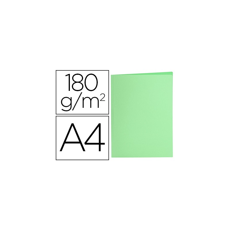 SOUS-CHEMISE LIDERPAPEL PAPIER CARTONNE 180G/M2 310X230MM DOCUMENT A4 COLORIS VERT PASTEL