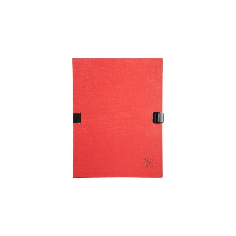 CHEMISE EXACOMPTA N'CLIP RABAT EN PIED CARTON RECOUVERT 10/10E A4 DOS EXTENSIBLE 13CM CLIP SANGLE COLORIS ROUGE