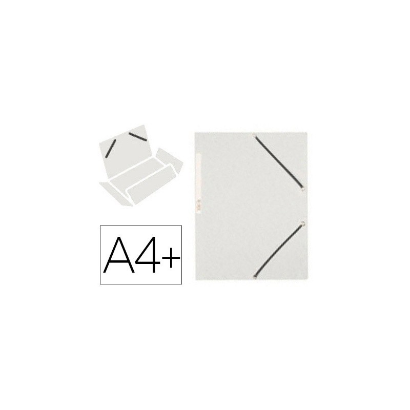 CHEMISE Q-CONNECT CARTE LUSTRÉE 375G POUR DOCUMENTS A4 320X243MM 3 RABATS COLORIS BLANC