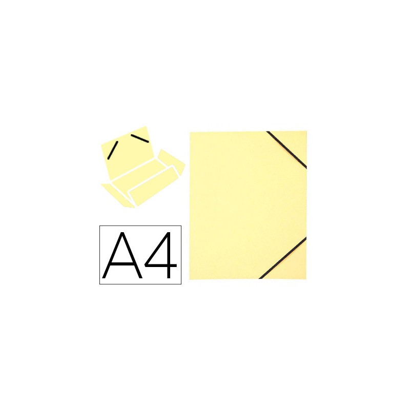CHEMISE ELBA CARTE FORTE 4/10E 250G A4 210X297MM 3 RABATS ÉLASTIQUE COLORIS JAUNE
