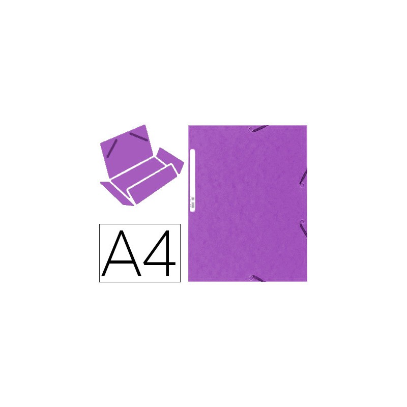 CHEMISE EXACOMPTA CARTE LUSTRÉE 5/10E 400G 3 RABATS ET ÉLASTIQUE A4 FORMAT 240X320MM COLORIS VIOLET