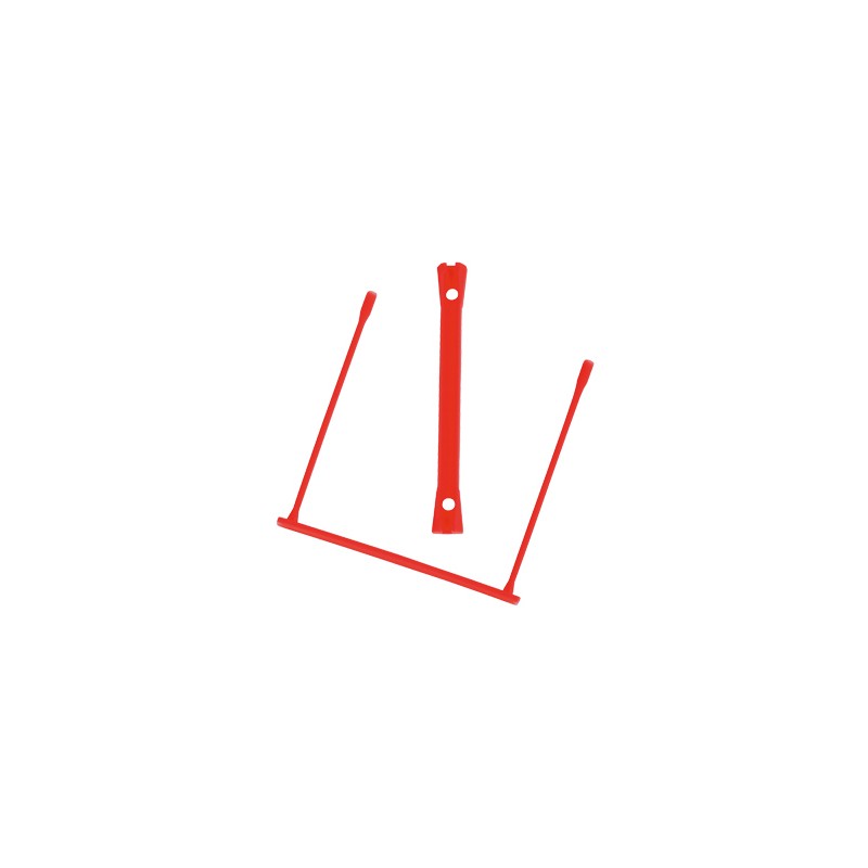 RELIEUR FASTENEUR Q-CONNECT D-CLIPS PLASTIQUE INTÉRIEUR MÉTALLIQUE PLIABLE EN TOUT SENS COLORIS ROUGE BOÎTE 100 UNITÉS