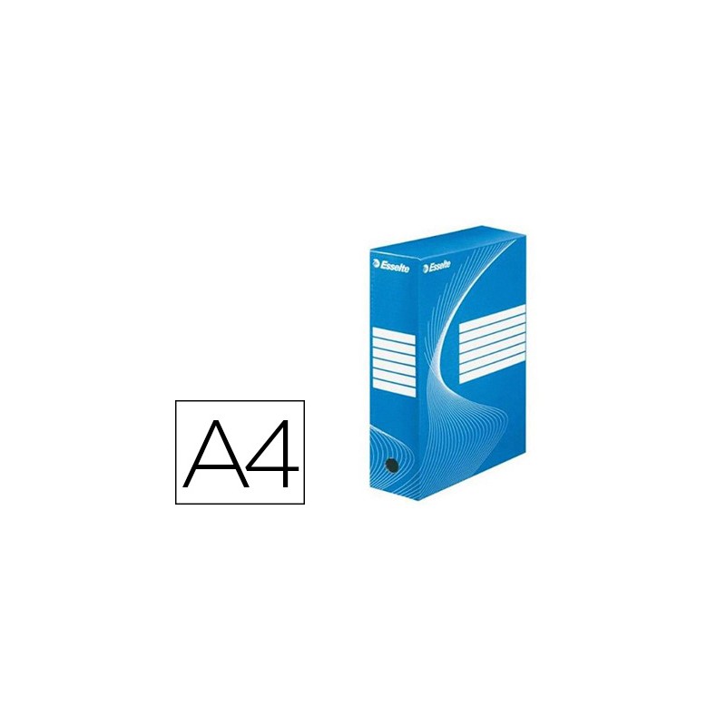 BOÎTE ARCHIVES ESSELTE VIVIDA CARTON ONDULÉ RECYCLABLE A4 2 50X80X352MM PAROIS DOUBLES DOS 80MM LIVRÉ PLAT COLORIS BLEU