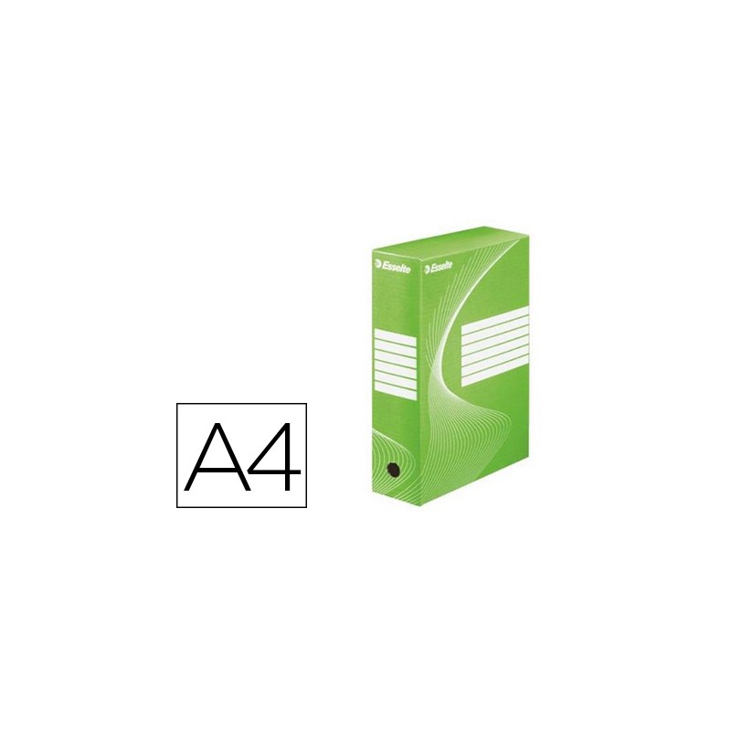 BOÎTE ARCHIVES ESSELTE VIVIDA CARTON ONDULÉ RECYCLABLE A4 2 50X80X352MM PAROIS DOUBLES DOS 80MM LIVRÉ PLAT COLORIS VERT