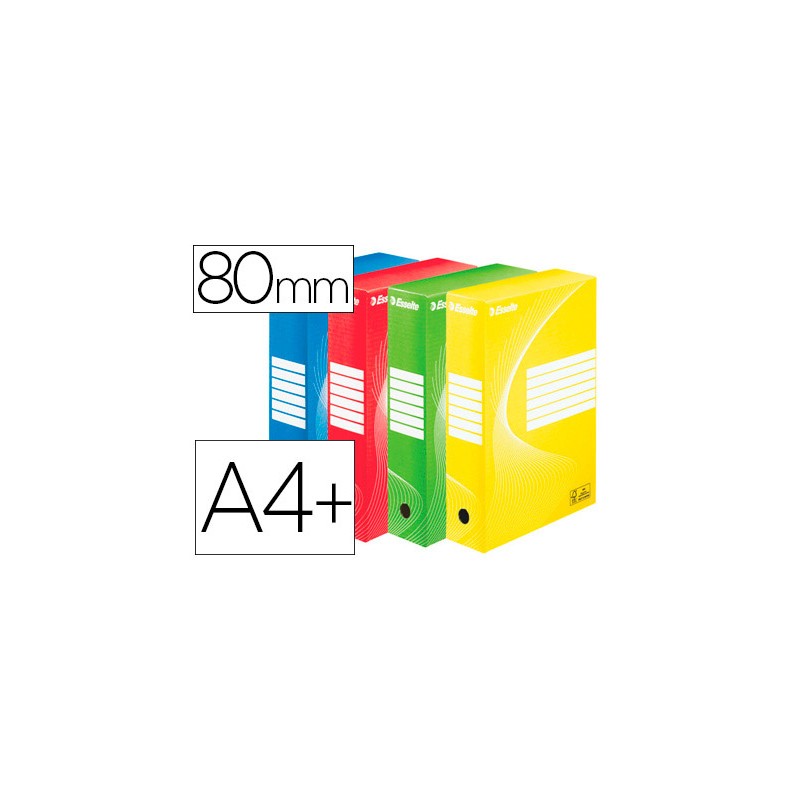 BOÎTE ARCHIVES ESSELTE VIVIDA CARTON ONDULÉ RECYCLABLE A4 2 50X80X352MM PAROIS DOUBLES DOS 80MM LIVRÉ PLAT ASS - 10 UN