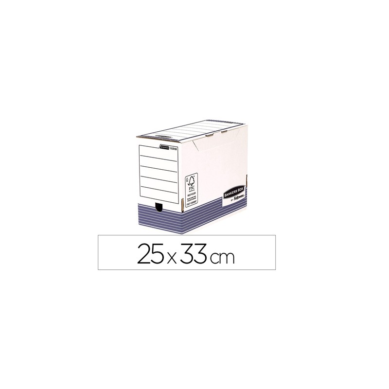 BOÎTE ARCHIVES FELLOWES BANKERS BOX CARTON RECYCLÉ 25X33CM DOS 15CM LOT 10 UNITÉS