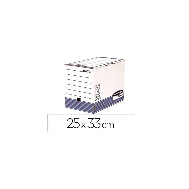 BOÎTE ARCHIVES FELLOWES BANKERS BOX CARTON RECYCLÉ 25X33CM DOS 20CM LOT 10 UNITÉS