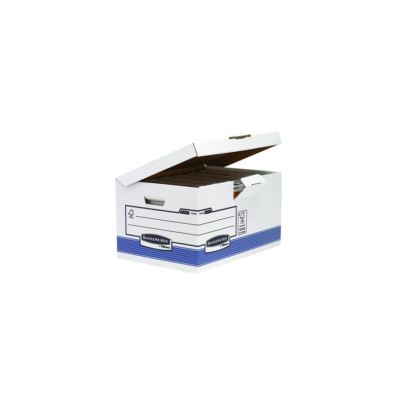 CONTENEUR FELLOWES FLIP TOP MAXI 6 CARTON ONDULÉ CAPACITÉ 4/6 BOÎTES ARCHIVES DOS 80/120MM OUVERTURE DESSUS