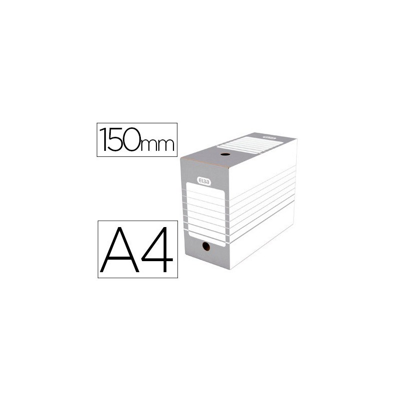 BOÎTE ARCHIVES ELBA CARTON 466X440MM DOS 150MM SYSTÈME MONTAGE AUTOMATIQUE COLORIS GRIS