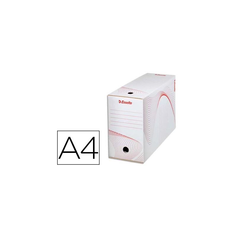 BOÎTE ARCHIVES ESSELTE STANDARD CARTON ONDULÉ RECYCLABLE A4 245X345MM DOS 150MM ASSEMBLAGE MANUEL FACIL COLORIS BLANC
