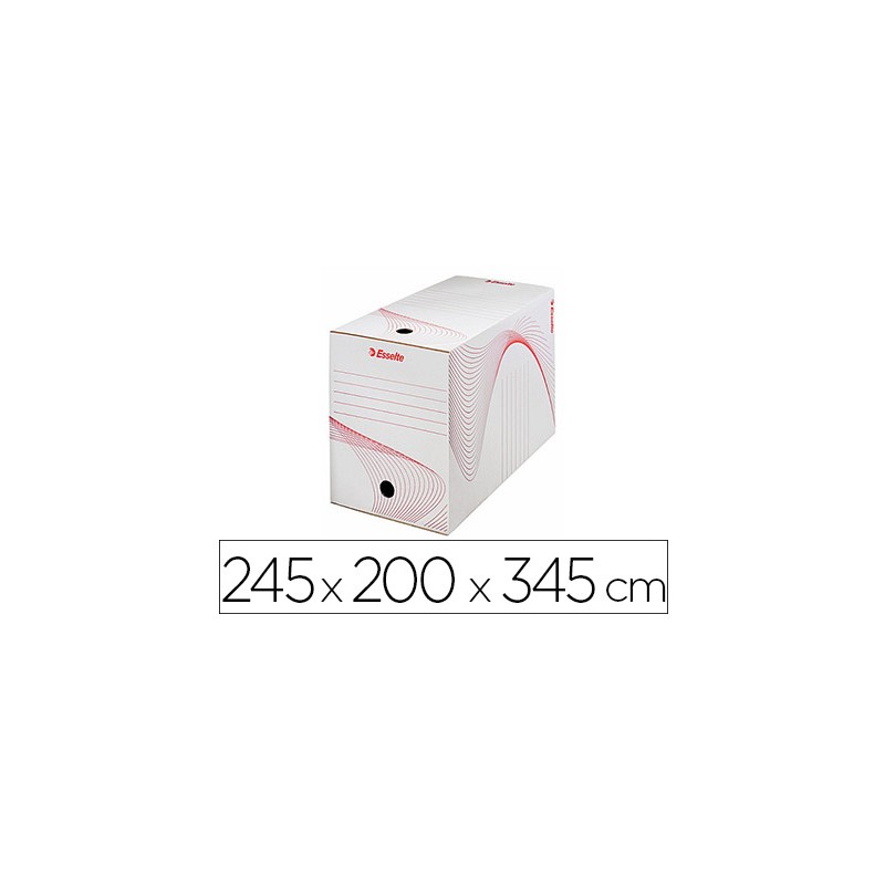 BOÎTE ARCHIVES ESSELTE STANDARD CARTON ONDULÉ RECYCLABLE A4 245X345MM DOS 200MM ASSEMBLAGE MANUEL FACIL COLORIS BLANC
