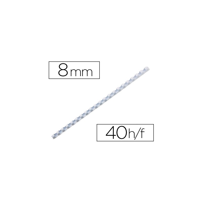ANNEAU PLASTIQUE À RELIER Q-CONNECT CAPACITÉ 40F 8MM DIAMÈTRE COLORIS BLANC BOÎTE 100 UNITÉS
