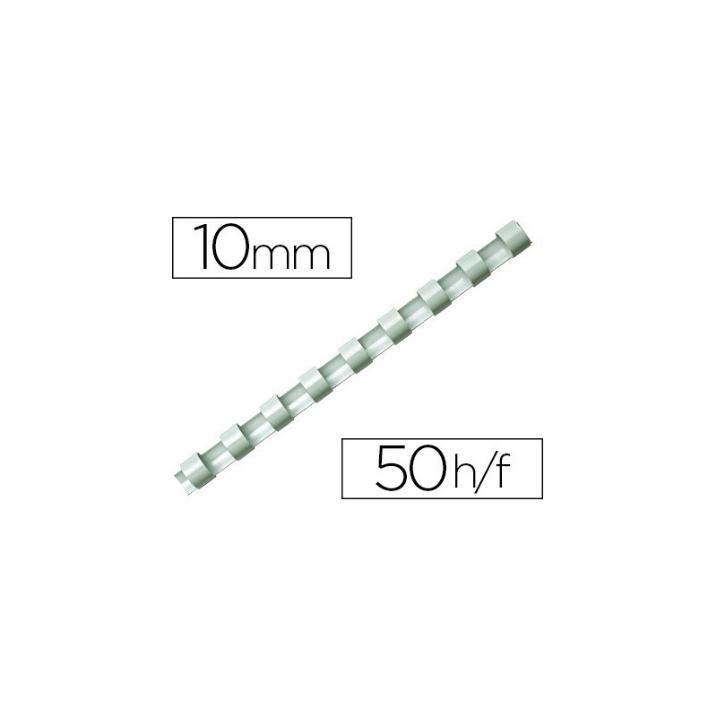 ANNEAU PLASTIQUE À RELIER Q-CONNECT CAPACITÉ 50F 10MM DIAMÈTRE COLORIS BLANC BOÎTE 100 UNITÉS