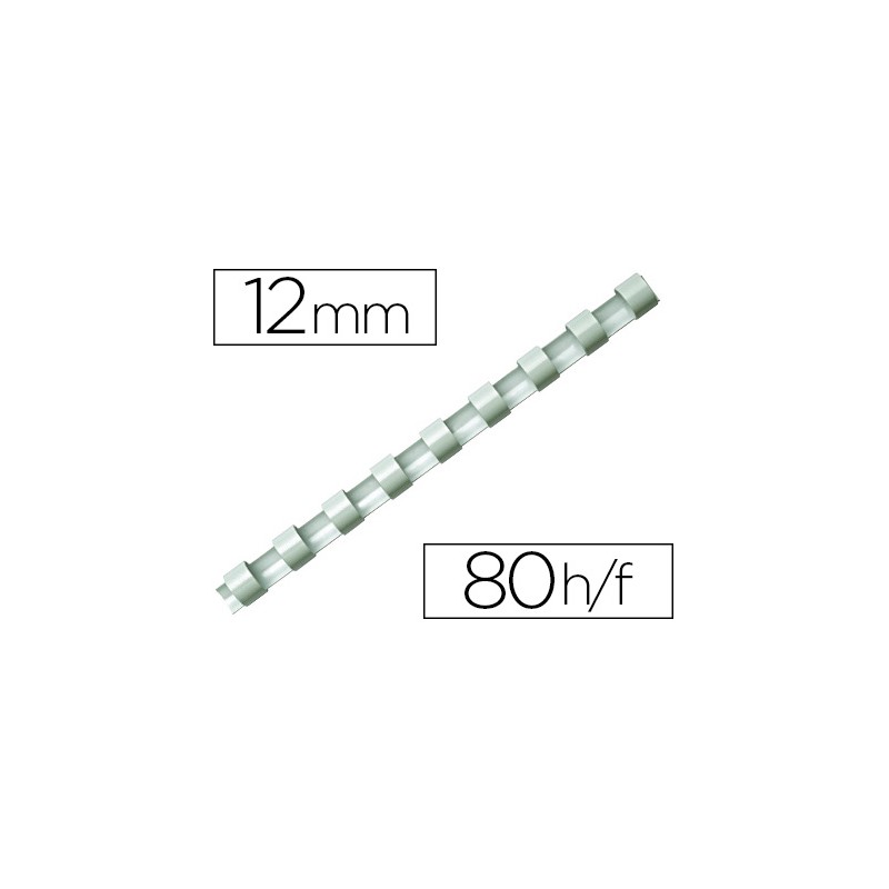 ANNEAU PLASTIQUE À RELIER Q-CONNECT CAPACITÉ 80F 12MM DIAMÈTRE COLORIS BLANC BOÎTE 100 UNITÉS