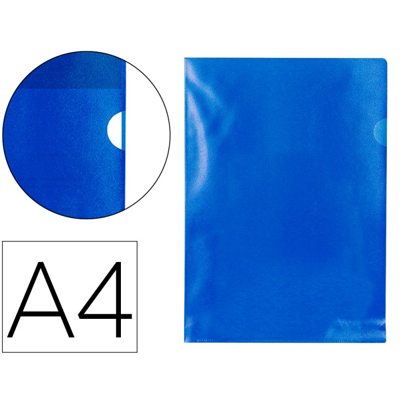POCHETTE COIN Q-CONNECT POLYPROPYLÈNE GRAINÉ ÉCONOMIQUE 12/100E COLORIS BLEU TRANSPARENT BOÎTE 100 UNITÉS