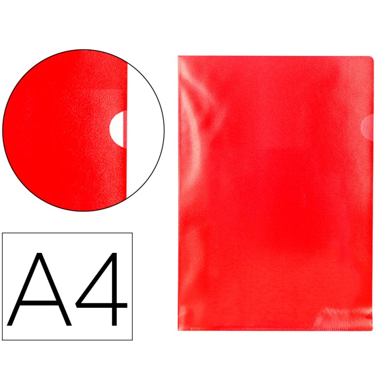 POCHETTE COIN Q-CONNECT POLYPROPYLÈNE GRAINÉ ÉCONOMIQUE 12/100E COLORIS ROUGE TRANSPARENT BOÎTE 100 UNITÉS