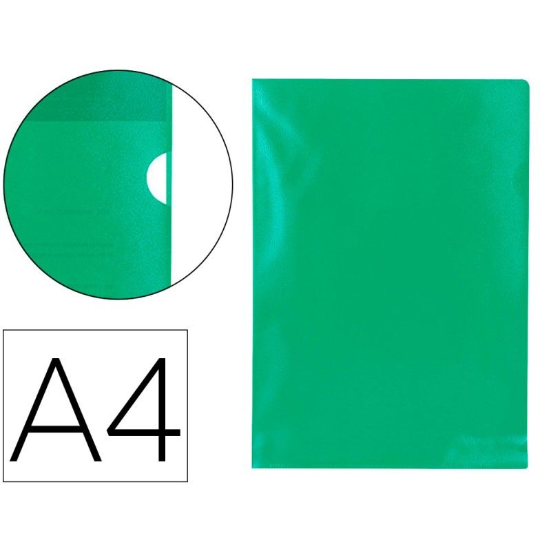 POCHETTE COIN Q-CONNECT POLYPROPYLÈNE GRAINÉ ÉCONOMIQUE 12/100E COLORIS VERT TRANSPARENT BOÎTE 100 UNITÉS