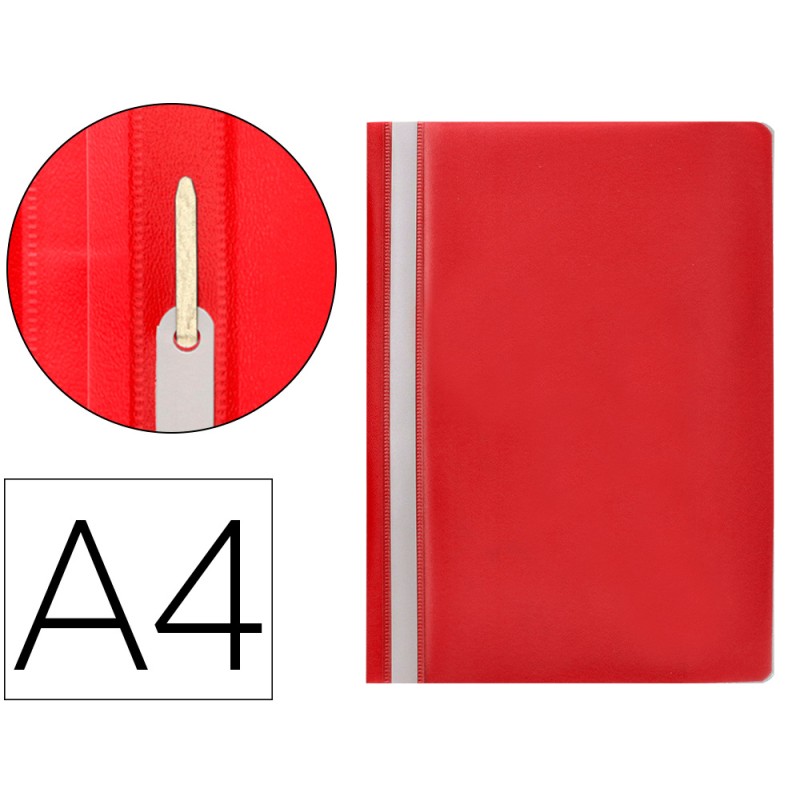 CHEMISE PRÉSENTATION Q-CONNECT À LAMELLES POLYPROPYLÈNE 18/100E DOCUMENT PERFORÉ A4 30F PORTE-ÉTIQUETTE COLORIS ROUGE