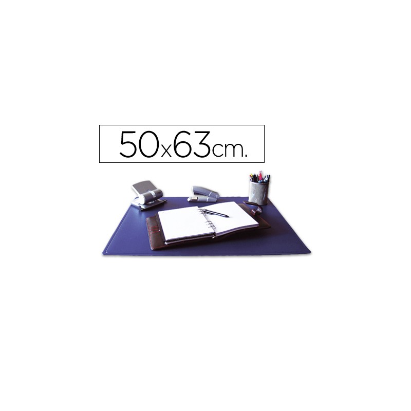 SOUS-MAIN Q-CONNECT SIMPLE  COINS ARRONDIS DESSOUS MOUSSE ANTIDÉRAPANT BORD SOUDÉ 50X63CM POLYPROPYLENE COLORIS BLEU