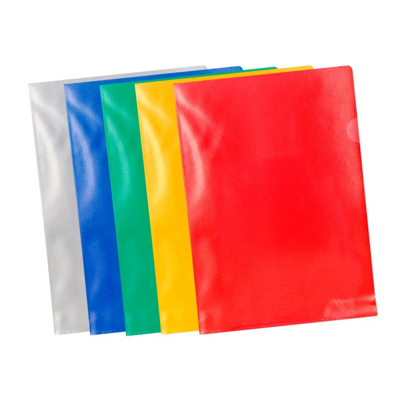 POCHETTE COIN Q-CONNECT POLYPROPYLÈNE GRAINÉ ÉCONOMIQUE 12/100E COLORIS ASSORTIS TRANSPARENT BOÎTE 100 UNITÉS