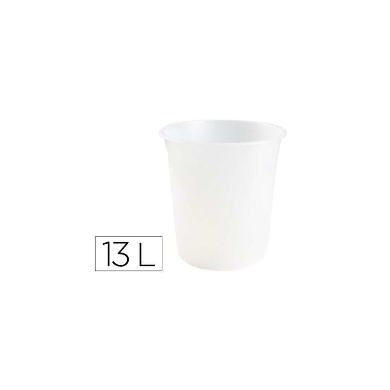 CORBEILLE PAPIER Q-CONNECT PLASTIQUE RESISTANT 13L 275X285MM COLORIS TRANSPARENT