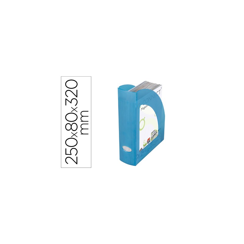 PORTE-REVUES Q-CONNECT POLYSTYRENE DOCUMENTS A4 OEILLET PREHENSION 250X80X320MM COLORIS BLEU