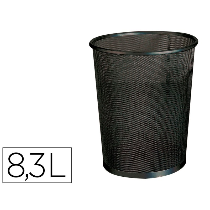 CORBEILLE À PAPIER Q-CONNECT MAILLE MÉTALLIQUE FORME CIRCULAIRE 8.3L 235X260X190MM COLORIS NOIR