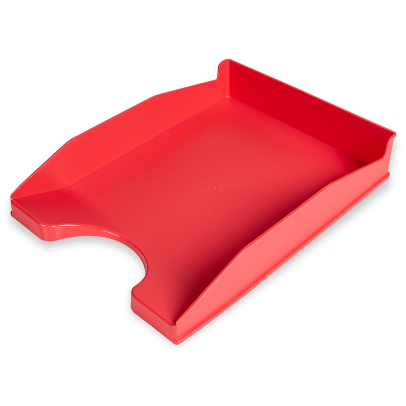 CORBEILLE À COURRIER Q-CONNECTPOLYPROPYLÈNE DOCUMENTS A4+ 240X320MM EMPILABLE 350X255X65MM COLORIS ROUGE OPAQUE